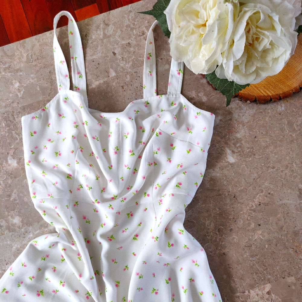 Nordstrom Floral white Dress Mid-thigh - Picture 1 of 1